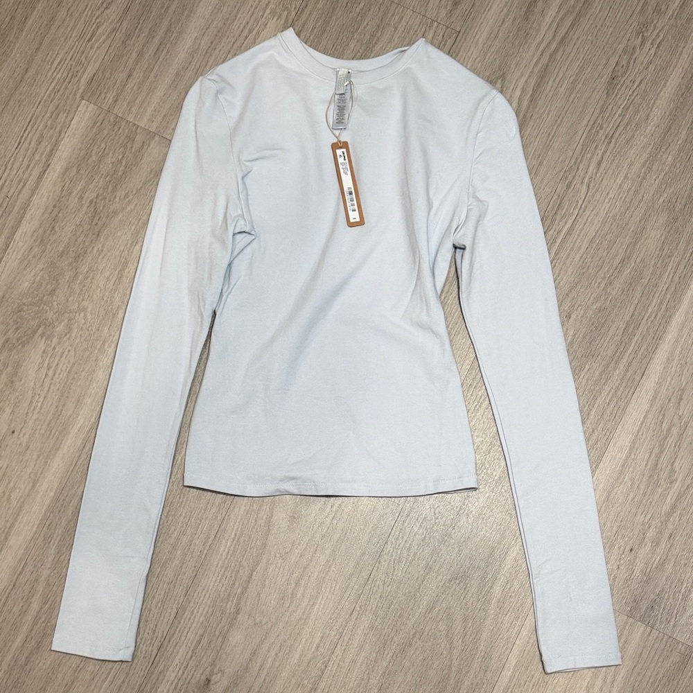 SKIMS Cotton Jersey Long Sleeve T Shirt ZEN BLUE